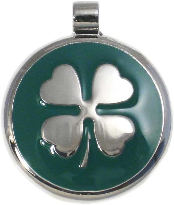LuckyPet Clover Jewelry Tag - Pet Identification Tag for Dogs - Custom Engraved on The Back Side - Size: Large, Color: Green
