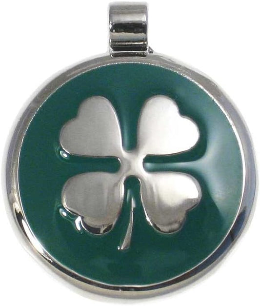 LuckyPet Clover Jewelry Tag - Pet Identification Tag for Dogs - Custom Engraved on The Back Side - Size: Large, Color: Green