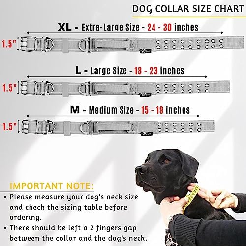 ADITYNA Heavy Duty Dog Collar for Medium Dogs with Traffic Handle