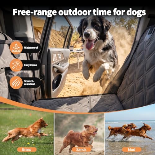Upgraded Dog Car Seat Cover for Back Seat, Hard Bottom Seat Extender