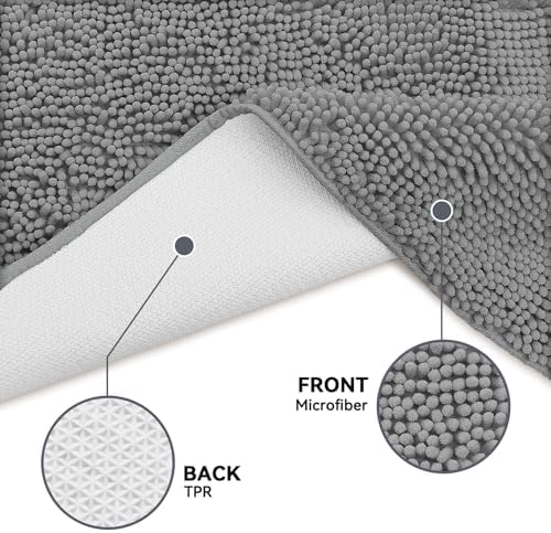 Bcoimo Super Absorbent Chenille Door Mat, Non-Slip Quick Dry Entryway Rug