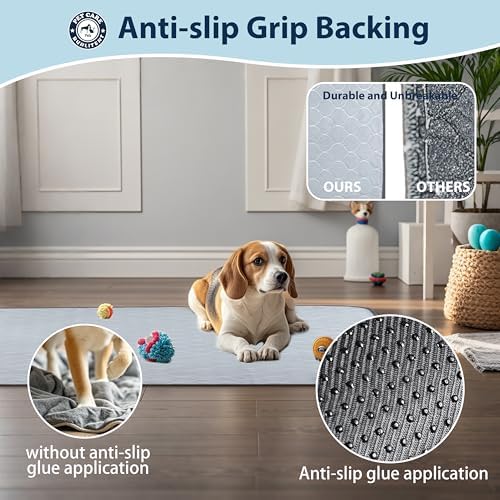 Washable Pee Pads for Dogs, Reusable Puppy Pads 36x72, 3 Pack, White Grey