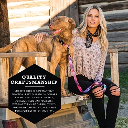 Wolfgang Heavy Duty, Adjustable Dog Collar with Quick Release Nylon Buckle for Walking & Training, Daydream Print, Large