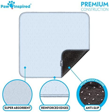 Paw Inspired Washable Pee Pads for Dogs, 34x36 Inch, 2 Pack