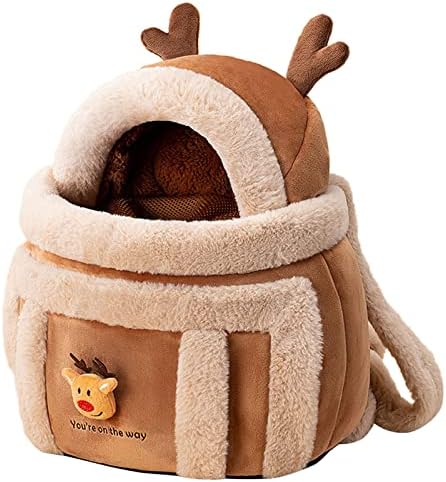 Pet Carrier Backpack Warm Travel Bag for Cat Dog Portable Small Animal Cage Outgoing Plush Bag Cat Winter Travel Bag
