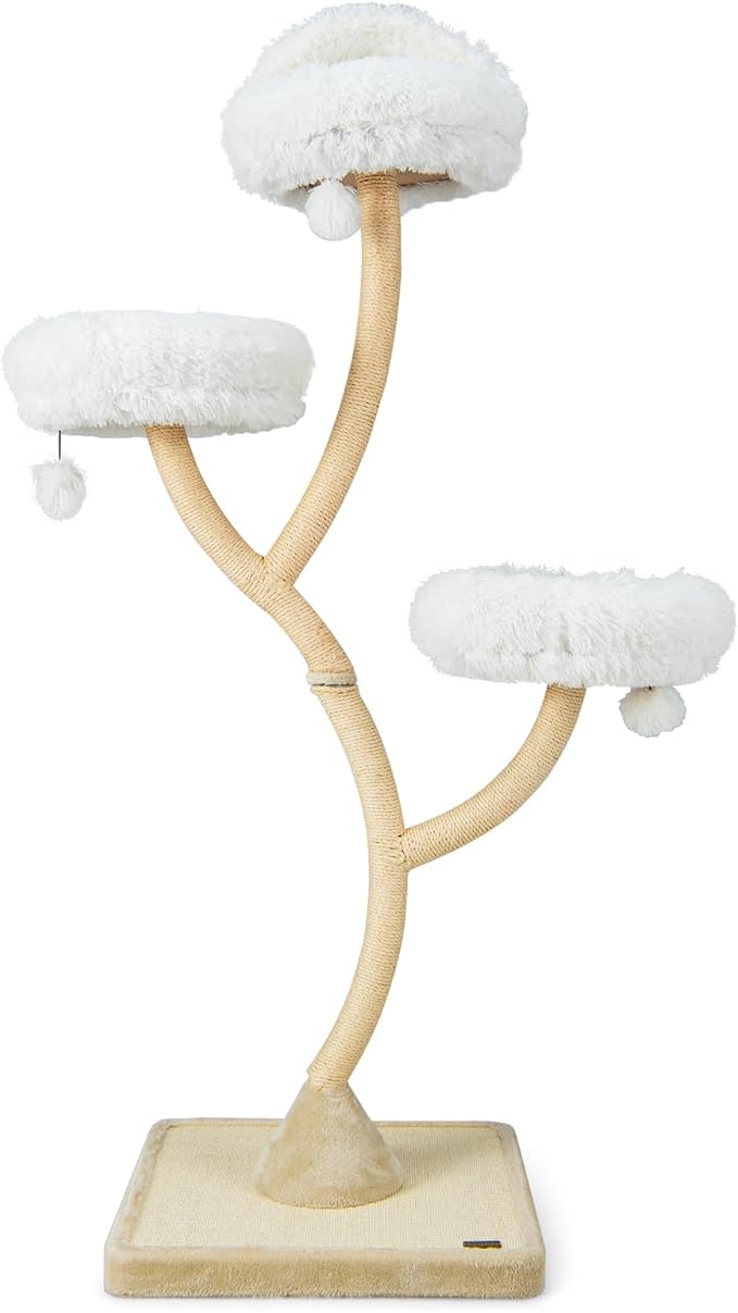 70" Tall Cat Tree, Cat Tower with Scratching Posts and Board, Multi-Level Cat Tower for Large Cats 20 lbs+ with 3 Cozy Perches and Dangling Balls, Modern Cat Tree for Indoor Cats Large Adult
