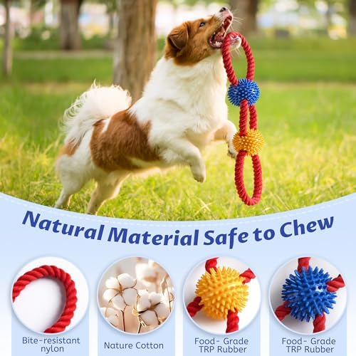 Aitmexcn Dog Rope Toy, Tough Tug of War Toy for Medium and Large Dogs