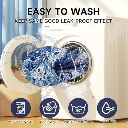 Washable Pee Pads for Dogs 4 Pack,18"x24" Waterproof Non-Slip Reusable Puppy Pad with Fast Absorbent,Leakproof Whelping Pads for Pet Housebreaking (Indigo Blue Medallion, 18"x24"(Pack of 4))