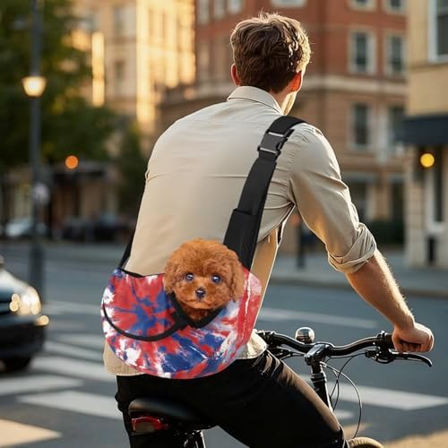 COEQINE Personalized Pet Carrier Sling for Cat Dogs Crossbody Purse Breathable Mesh Bag Pouch Outdoor Walking Hands-Free Adjustable Strap Padded Shoulder Comfort Puppy Hiliday Satchel