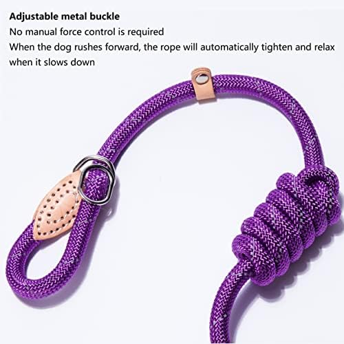 Puppy Pet Cat Dog Leash Collar Basic Accessories Reflective Retractable Dog Rope Pet Traction Belt 5FT(Small 0.24IN, 8-22 LB, Purple)