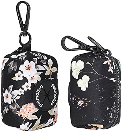 Petmolico Dog Poop Bag Holder Dispenser 2 Pack, Yellow White Blooming