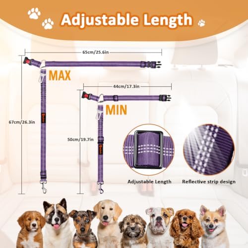 Laqibak Removable Dog Seat Belt Harness for Car, 3 in 1 Pet Seatbelt Leash