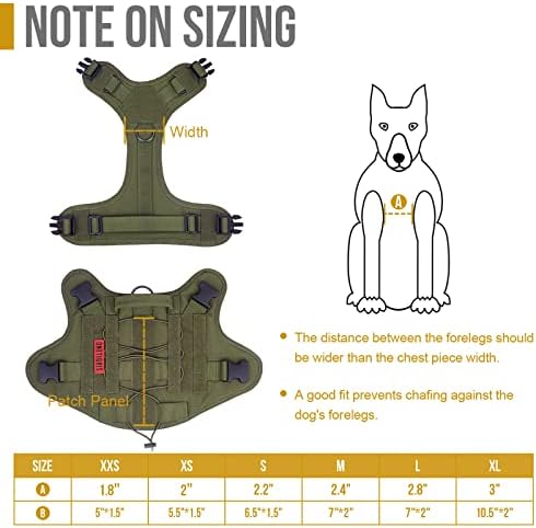 OneTigris Tactical Dog Harness Vest No-Pull Service Dog Vest for Large Dogs