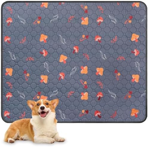 Sunheir Washable Pee Pads for Dogs, Reusable Dog Pads Extra Large Non-Slip Dog Pee Pads, Waterproof & Extra-Absorbent Pet Training Pads for Puppy Playpen, Whelping Box, Potty Training, Grey, 72"x 72"