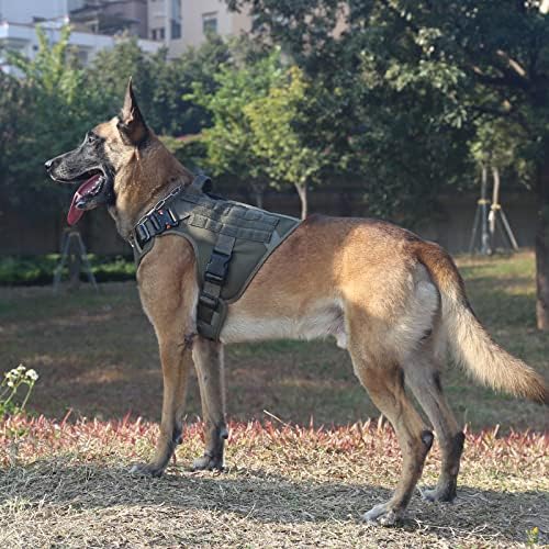 ICEFANG Tactical Dog Harness,for X-Large Dogs,Reflective No Pull Dog Vest