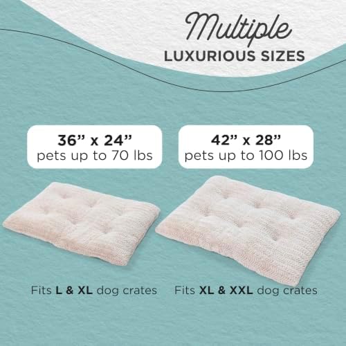 Best Friends by Sheri Comfy Crate Dog Bed Washable, Oyster, 36" x 24"