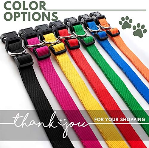 Embroidered Dog Collars Personalized, Custom Collar w Text and Phone Number | 3 Adjustable Sizes - 8 Colors | - Safe&Secure Pet Collars with ID, Pet Name for Boy, Girl Dogs, Puppy
