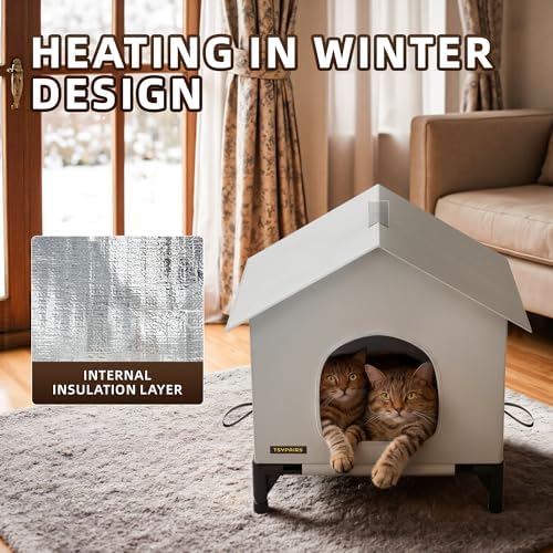 Cat House - Outdoor Cat House for Indoor and Outdoor Use - Insulated and Weatherproof，Waterproof Shelter for Small/Medium Cats