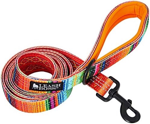 Leash Boss 6ft Dog Leash | Ultra Comfort Double-Thick Soft Padded Handle | Reflective Leash for Large Dogs, Medium Dogs | Heavy Duty Leash for Large Breed Dogs | Nylon Leash for Small Dogs/Puppies