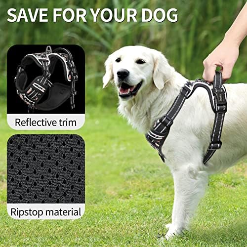 HEELE Dog Harness Harness for Small Dogs No Pull Dog Vest Harness for Small Dog with Soft Padded Handle Reflective for Outdoor Training, Flower-Black, S