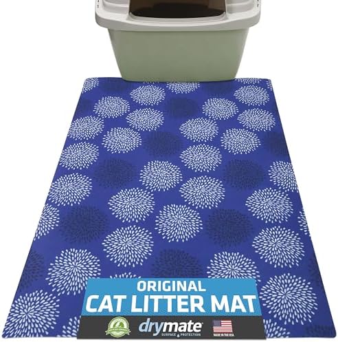 Drymate Cat Litter Box Mat, Litter Trapping Mat, Dark Blue, 20x28