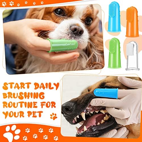 Nuogo 80 Pack Bulk Dog Finger Toothbrushes