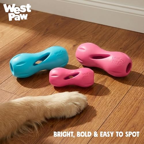 WEST PAW Qwizl Durable Zogoflex Dog Puzzle Toy for Mental Stimulation, and Enrichment - Treat Dispensing for Bully Sticks and Dental Sticks - Dishwasher Safe - Made in USA - Large - Teal