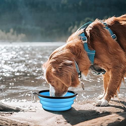 COOYOO Collapsible Dog Bowl,2 Pack Collapsible Dog Water Bowls for Cats Dogs,Portable Pet Feeding Watering Dish for Walking Parking Traveling with 2 Carabiners