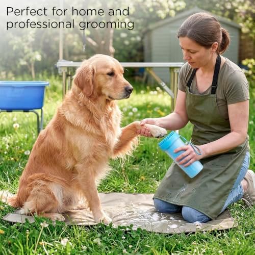 GROOMER ESSENTIALS 2-in-1 Pet Paw Cleaner - Extra Large - For Extra Large Dogs Like German Shepherds, Great Danes, St. Bernards, Boxers, and Mastiffs - Portable