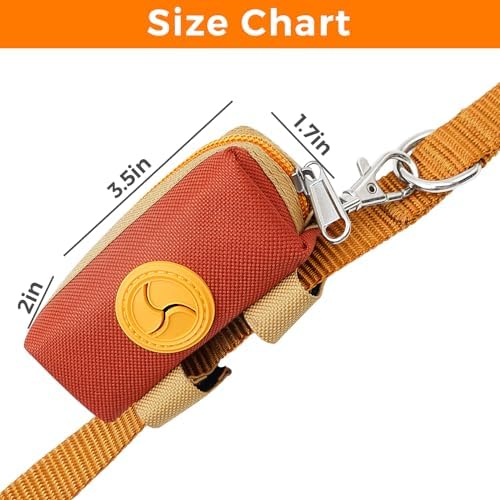 Dog Poop Bag Holder for Leash, Large-Capacity Canvas Pouch, Brown