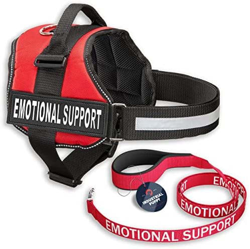 Industrial Puppy Emotional Support Vest Harness, Small 19.5-25 in, Red