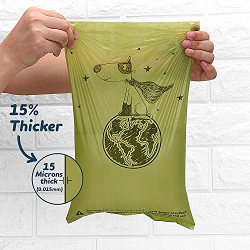 Ley’s Dog Poop Bags 135 Count (9 Rolls), Unscented Extra Thick Dog Waste Bags, 100% Leak Proof & Tear Resistant Doggie Bags with Dispenser, Refill Rolls for Small Medium Large Dogs