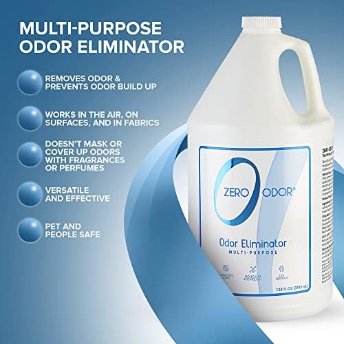 Zero Odor Multi-Purpose Odor Eliminator, Air and Surface Odor Remover for Home, Bathroom, Kitchen, and Closet, Refill, 128 oz (Pack of 2)