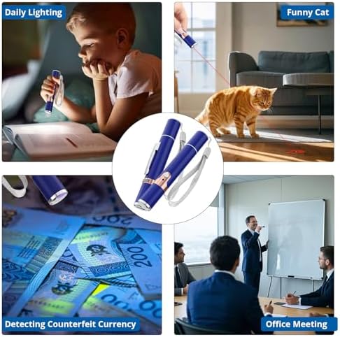 TBTeek Cat Toys, with Metal Case, 2 Pieces, Rechargeable (Blue)