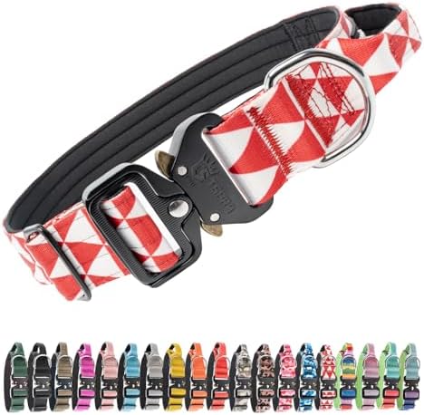 TSPRO Tactical Dog Collar, Heavy Duty Quick Release Metal Buckle and Handle