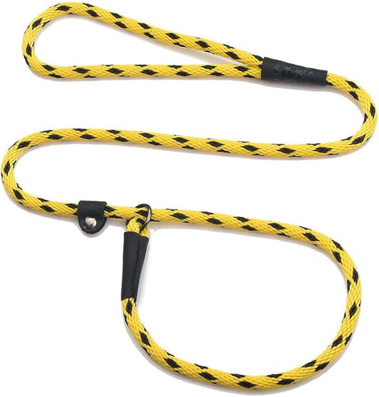 Mendota Pet Slip Leash - Dog Lead and Collar Combo - Made in The USA - Black Ice Yellow, 3/8 in x 6 ft - for Small/Medium Breeds