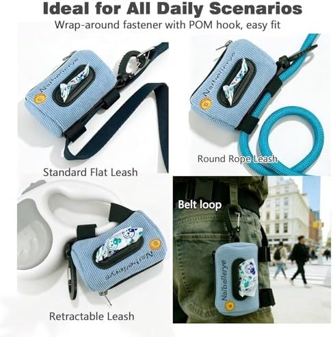 Cute Dog Poop Bag Holder for Leashes Doggie Bag Holder (Blue)