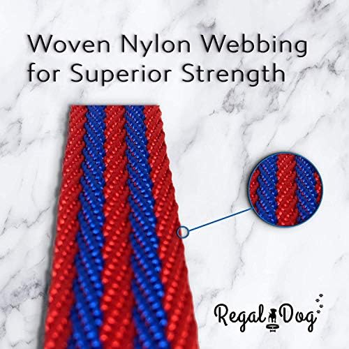 Regal Dog Products Twill Dog Collar, Large Red/Blue Stripe