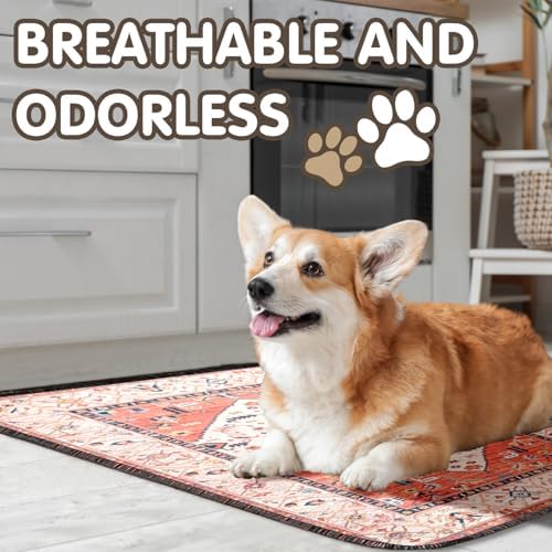 2PC Absorbent Dog Pee Pads, Washable Non-Slip Reusable Mat 35x24in