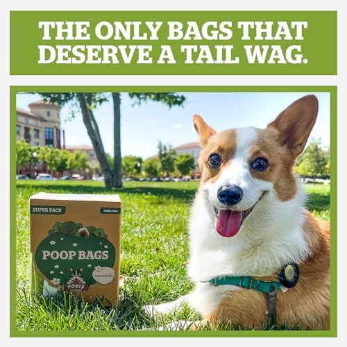 Pogi's Dog Poop Bags with Handles, Unscented, 900 Large Bags, Extra Thick