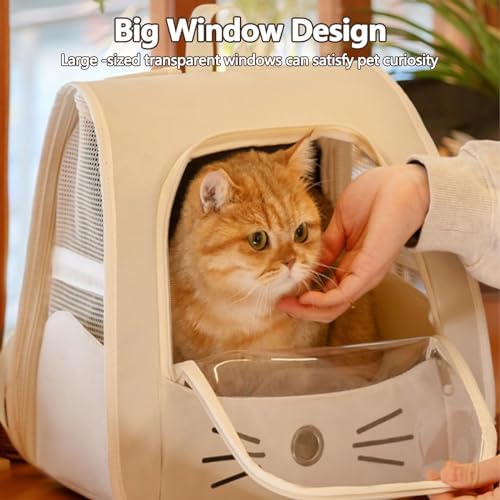 Cat Backpack Carrier, Dog Carrier Backpack for Hiking, Travelling, Camping, Portable Pet Backpack, Ideal for Small Animals & Puppies(Yellow)