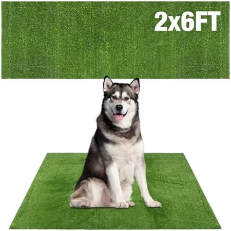 GLOBREEN Fake Grass Pee Pads for Dogs Potty - 2FTx6FT Reusable Turf Rug