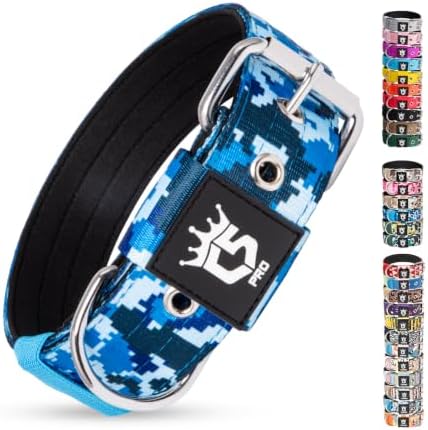 TSPRO Heavy Duty Thick Dog Collar with Metal Buckle for Medium Dogs