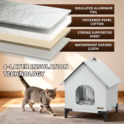 Cat House - Outdoor Cat House for Indoor and Outdoor Use - Insulated and Weatherproof，Waterproof Shelter for Small/Medium Cats