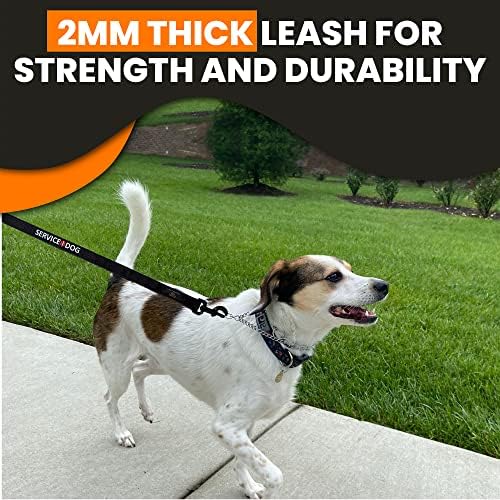 Tacticollar - Service Dog Leash, Strong Nylon Leash, Soft Neoprene Padded Handle, Embroidery (4ft Length x 1in Width)