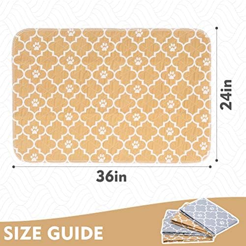 KOOLTAIL Washable Pee Pads for Dogs, 4 Packs Super Absorbent Leakproof & Non-Slip Dog Pee Pad Large, Reusable Puppy Training Pads Waterproof, Pet Mat Rug for Whelping,Floor,Crate Cats Animals, 24"x36"