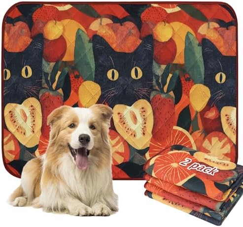 BVAGSS Washable Pee Pads for Dogs, 2 Pack Reusable Leakproof Puppy Wee Wee Pad, Non-Slip Waterproof Pet Training Pads, Super Absorbent Whelping Pads XH081 (Cat, 36X41 Inch (Pack of 2))