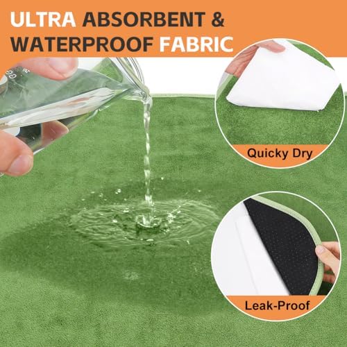 Washable Pee Pads for Dogs, Extra Large Reusable Dog Pee Pad, Waterproof Pet Mat, Dog Playpen Mats for Puppy Training Whelping Playpen Pads, Green, 36x36 inch