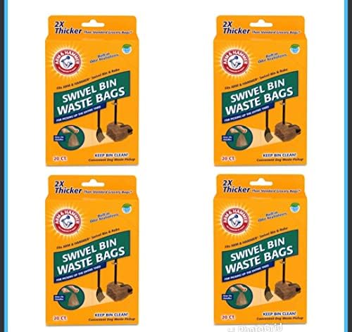 Arm & Hammer Swivel Bin Waste Bags 80ct (4 x 20ct)