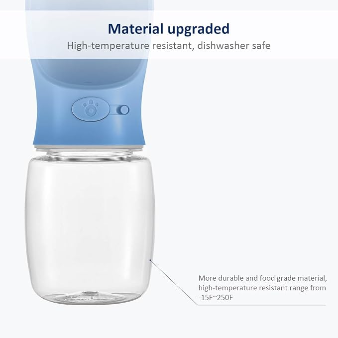 WePet Portable Dog Water Bottle, 12 OZ, Leak Proof Puppy Water Dispenser with Drinking Feeder for Pets Outdoor Walking, Hiking, Travel, Food Grade Plastic